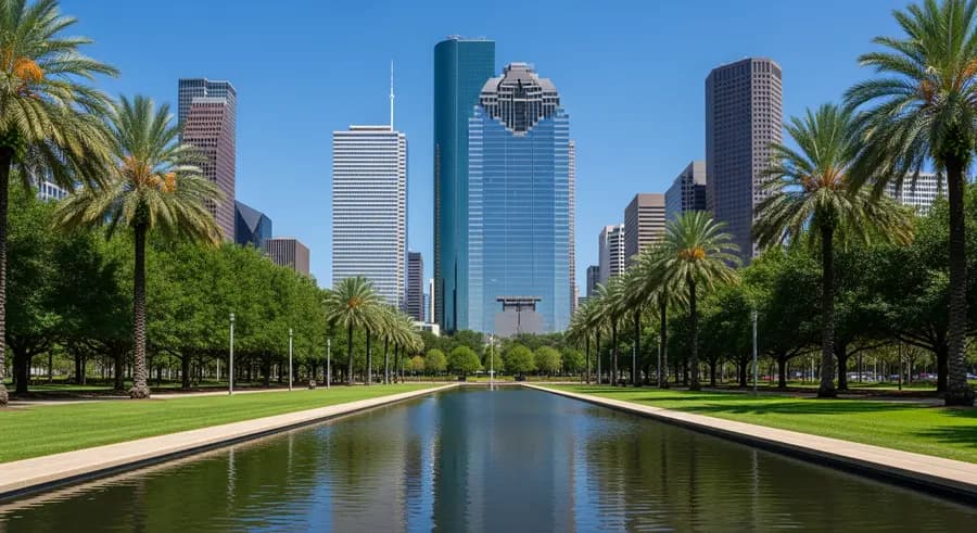 Discovery Green nature attraction near NRG Stadium Houston World Cup 2026