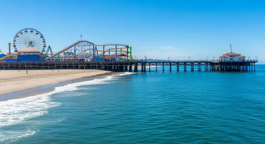 Santa Monica Pier and Beach nature attraction near SoFi Stadium Los Angeles World Cup 2026