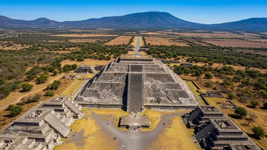 Teotihuacan -- Pyramids of the Sun and Moon culture attraction near Estadio Azteca Mexico City World Cup 2026
