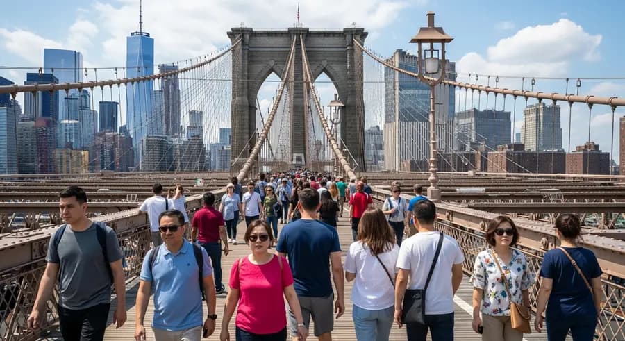 Brooklyn Bridge Walk in New York / New Jersey