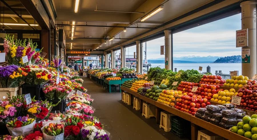 Pike Place Market landmark attraction near Lumen Field Seattle World Cup 2026