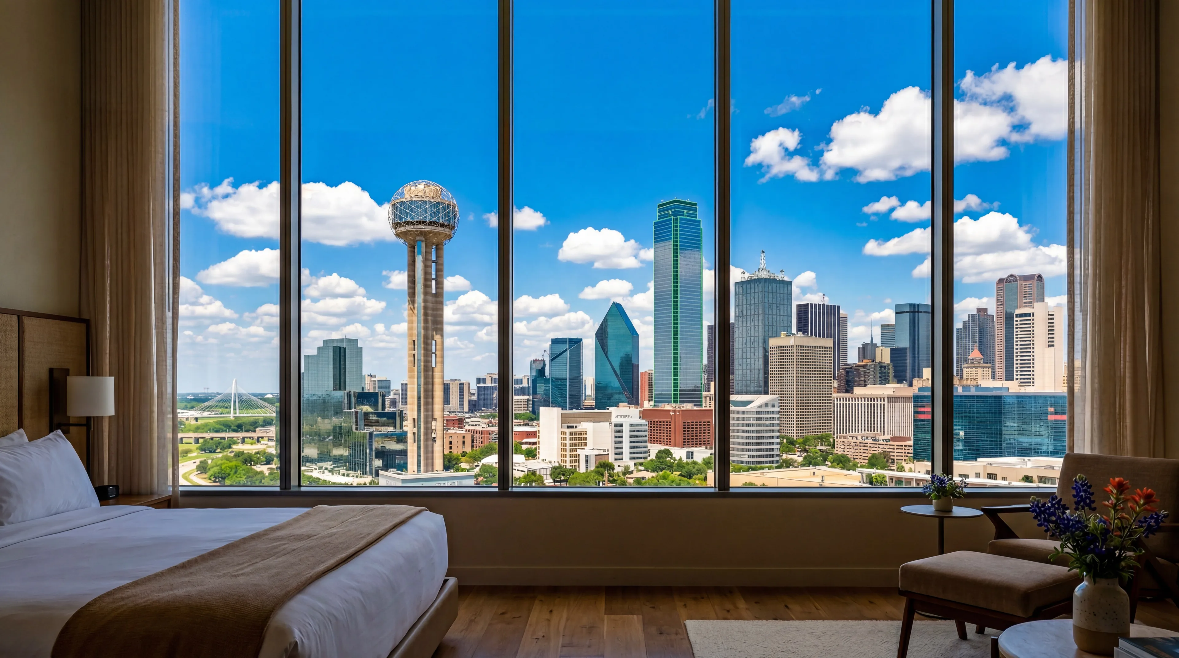 Dallas skyline at night, Texas, USA